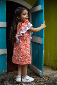 Moira Orange Flower Dress